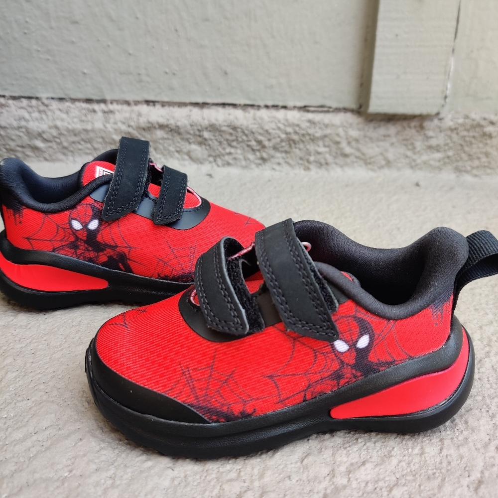 Adidas Red and Black Velcro Sneakers